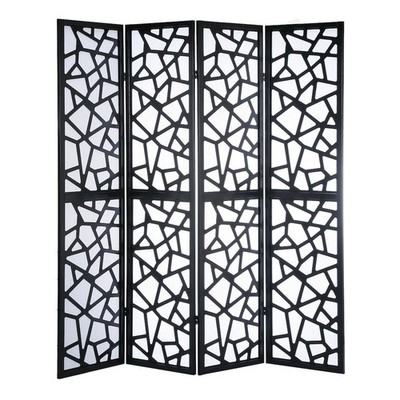Giyano Black 4 Panel Screen Room Divider