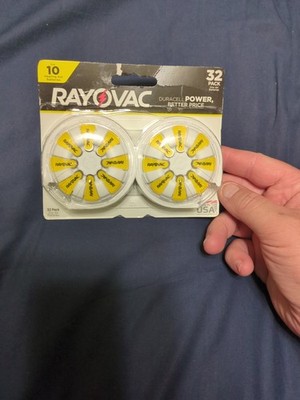 Rayovac Hearing Aid Batteries Size 10, Yellow Tab (32 Count) best by 07/27