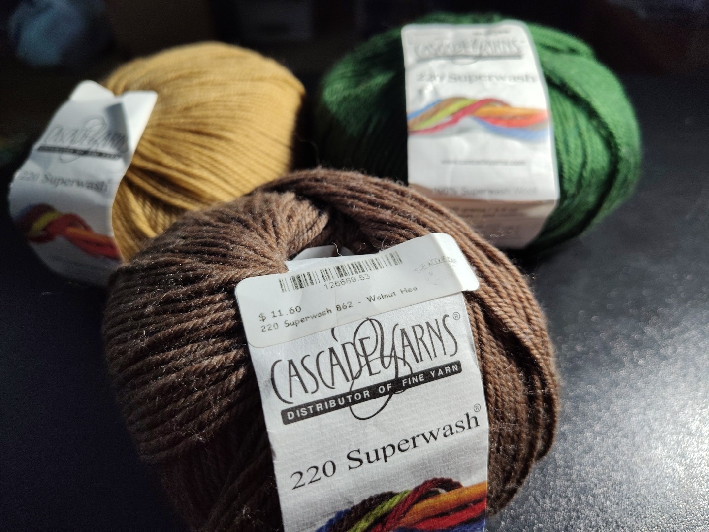 Lot of 3  220 Superwash by Cascade - 100% Wool - 220 yds / 3.5 Oz