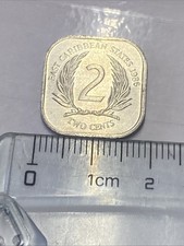 East Caribbean States 2 Cents 1986 – Quadratisch – Elisabeth II. – Münze
