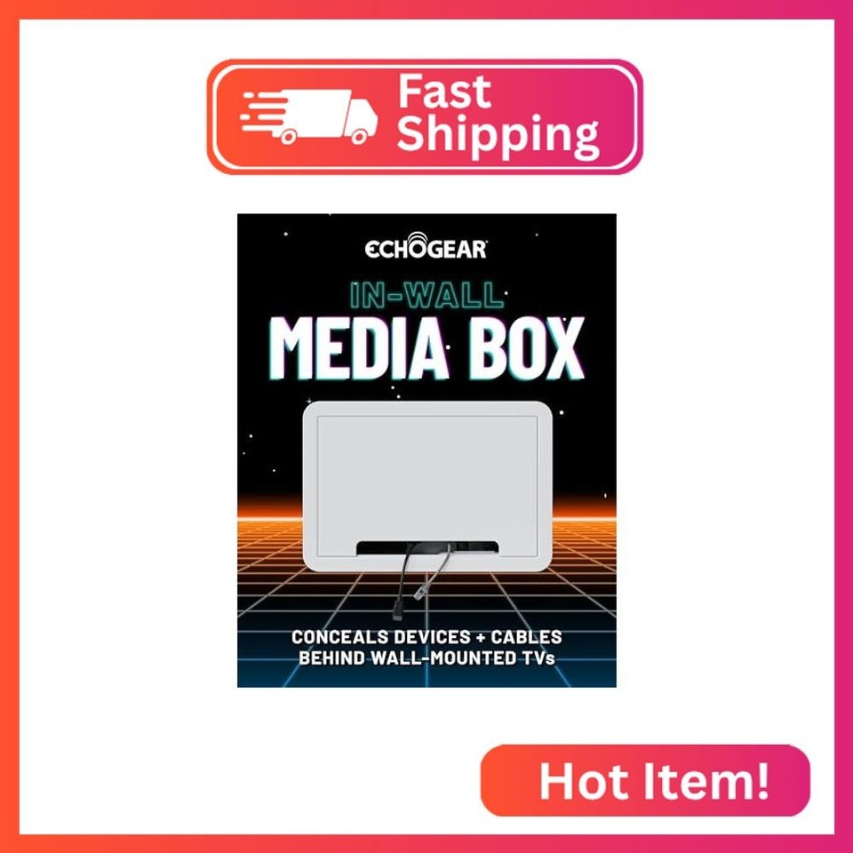 ECHOGEAR 9” in Wall TV Media Box – WiFi Friendly Cable Management Kit ...