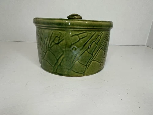 Antique Vintage McCoy Asparagus Pattern Dish, Green