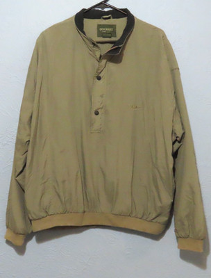 Dockers Golf Men's Large 1/2 Button Pullover Windbreaker Jacket Khaki