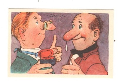 German Vignette Trade Card - Series 12  ''The Puzzle Box #21 The Nose''
