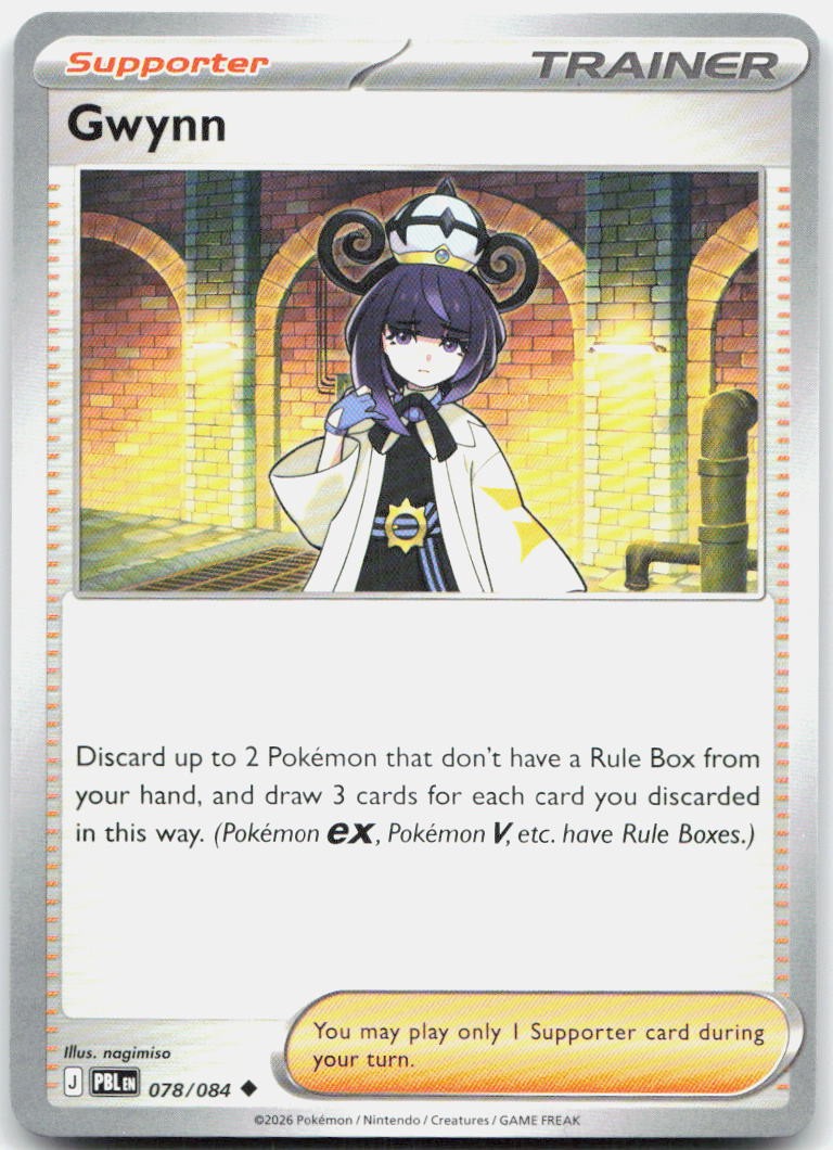Gwynn 78/84 78 ME05 Pitch Black U NM English Pokémon