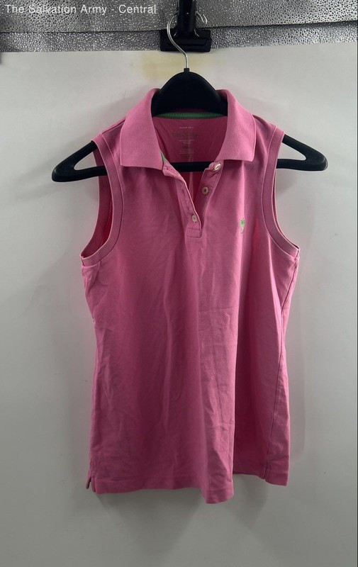 Lilly Pulitzer Womens Pink Sleeveless Collared Island Polo Shirt Size S