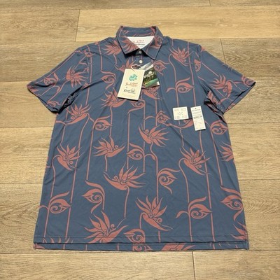 Reyn Spooner Performance Polo Mens Large Personal Paradise Blue Horizon NWT