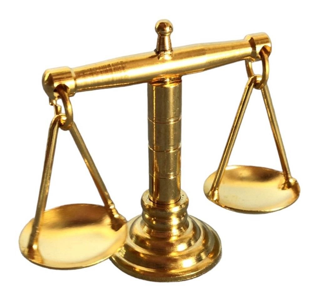 Dolls House Gold Old Fashioned Weighing Balance Scales & Weights Shop Accessory