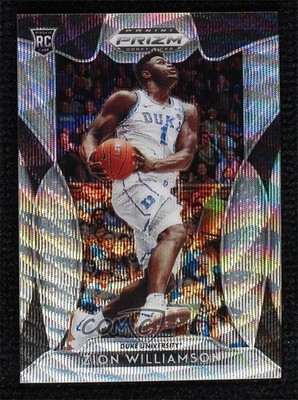 2019 Panini Prizm Draft Picks Blue Wave 179/299 Zion Williamson #1 Rookie RC 0ls
