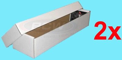 2 BCW 800 COUNT CARDBOARD 2-PIECE CARD STORAGE BOXES w/ LID Trading Sports Case
