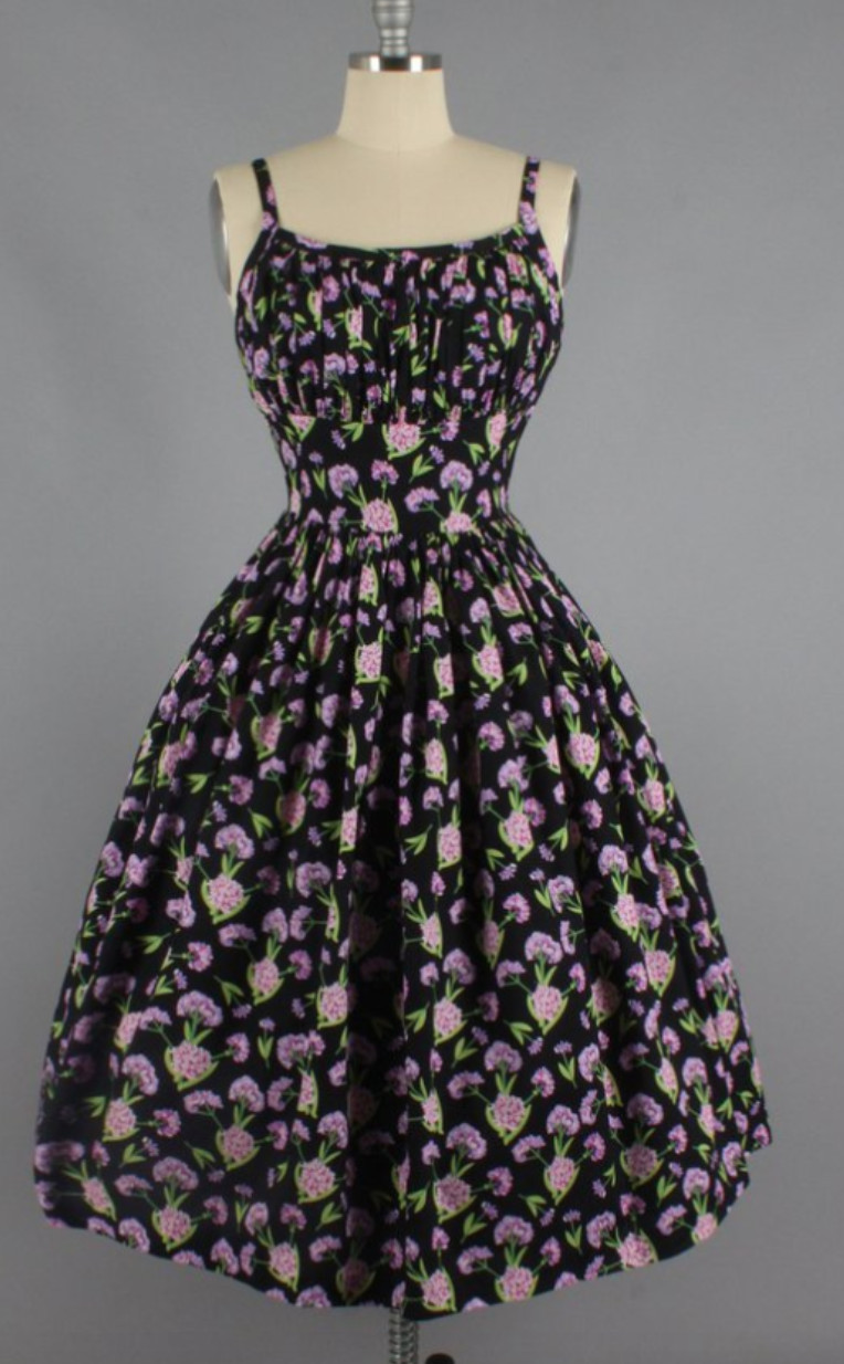 Hearts and Found Grace dress in black and purple floral print GUC size XL