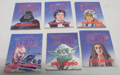 1983 Set 6 STAR WARS Return of The Jedi MINI MEMO H.C. Ford & Sons HCF CM3869