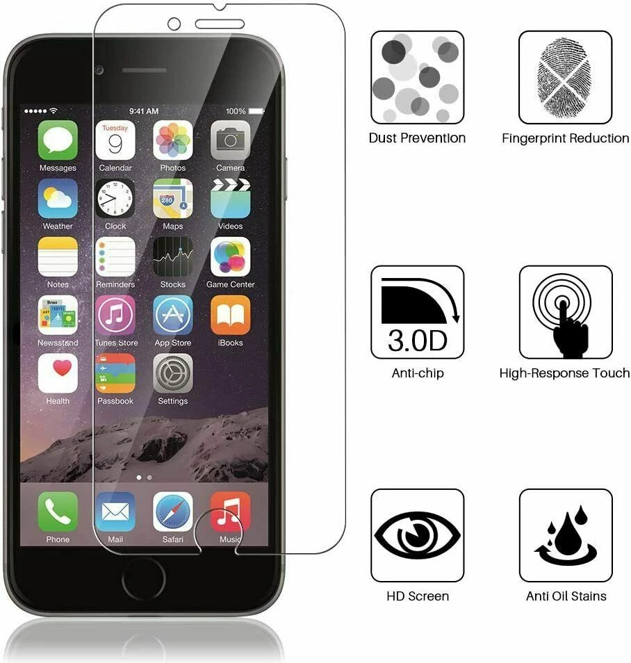 Protector de pantalla premium de 3 piezas para iPhone 6 Plus/6S Plus/7 Plus vidrio templado Foto 2 de 4