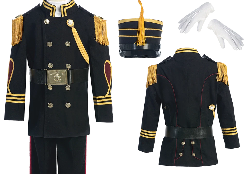 NEW Cadet uniform costume for boys in Black With gold accents - Image 2 of 2