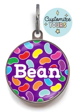 Jelly Bean Dog Tag – Cute Custom Pet ID Tag in 36 Fun Color Options - Durable