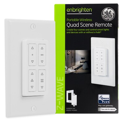 GE Enbrighten Portable Quad Scene Remote, Z-Wave Plus, NA Frequency