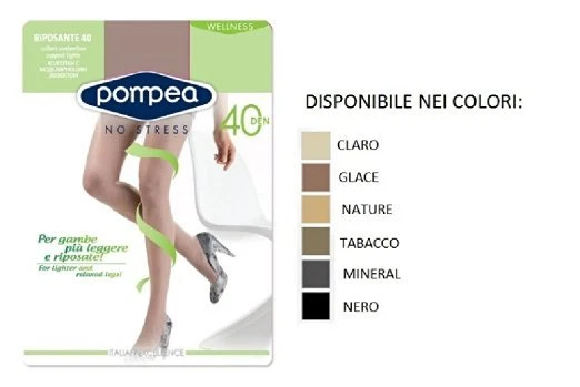 6 COLLANT DONNA POMPEA ART RIPOSANTE 40 COLORE E MISURE A SCELTA
