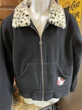 Vintage Disney Store 101 Dalmatians Cruella Deville Faux Fur Trim Coat Size M