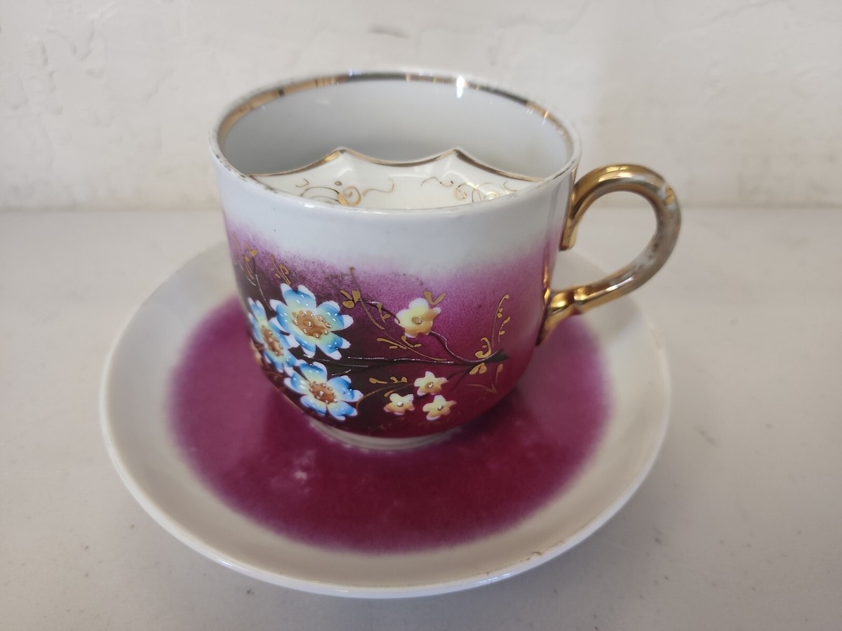 Vintage Mustache Cup and Saucer W/Floral Design | eBay Vintage Mustache Cup and Saucer W/Floral Design | eBay