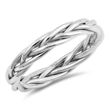 .925 Sterling Silver Classic Braid Weave Fashion Ring Size 5 6 7 8 9 10 NEW