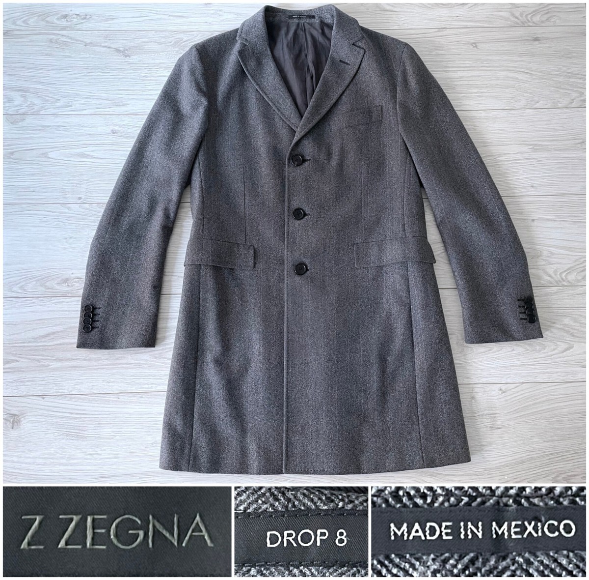 2021 $1995 Ermenegildo Z Zegna Wool Drop-8 Gray Herringbone 2021 $1995 Ermenegildo Z Zegna Wool Drop-8 Gray Herringbone