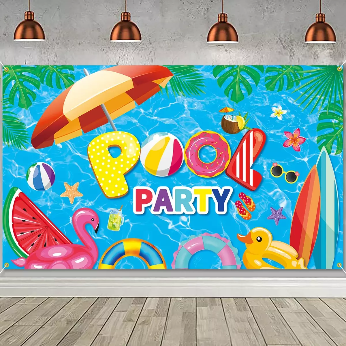 Pool Party Backdrop Summer Beach Pool Party Decorations 