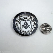  Prince Hall Delux Large Lapel Pin Freemason Silver Finish PHA Masonry