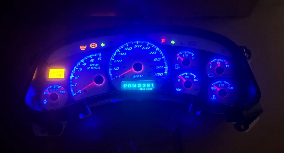 99-02 SILVERADO SIERRA CUADRO DE INSTRUMENTOS CALIBRE 7 VELOCÍMETRO TRANSMISIÓN REMAN Foto 3 de 4