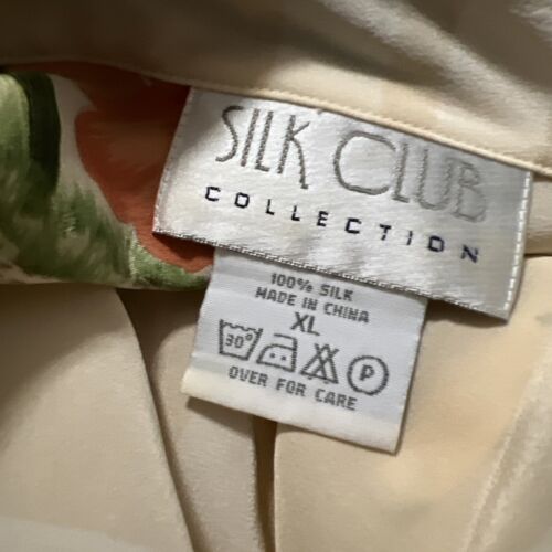 Silk Club Collection Top Damen XL Tropical 100% Seide Button Down Bluse - Bild 3 von 7