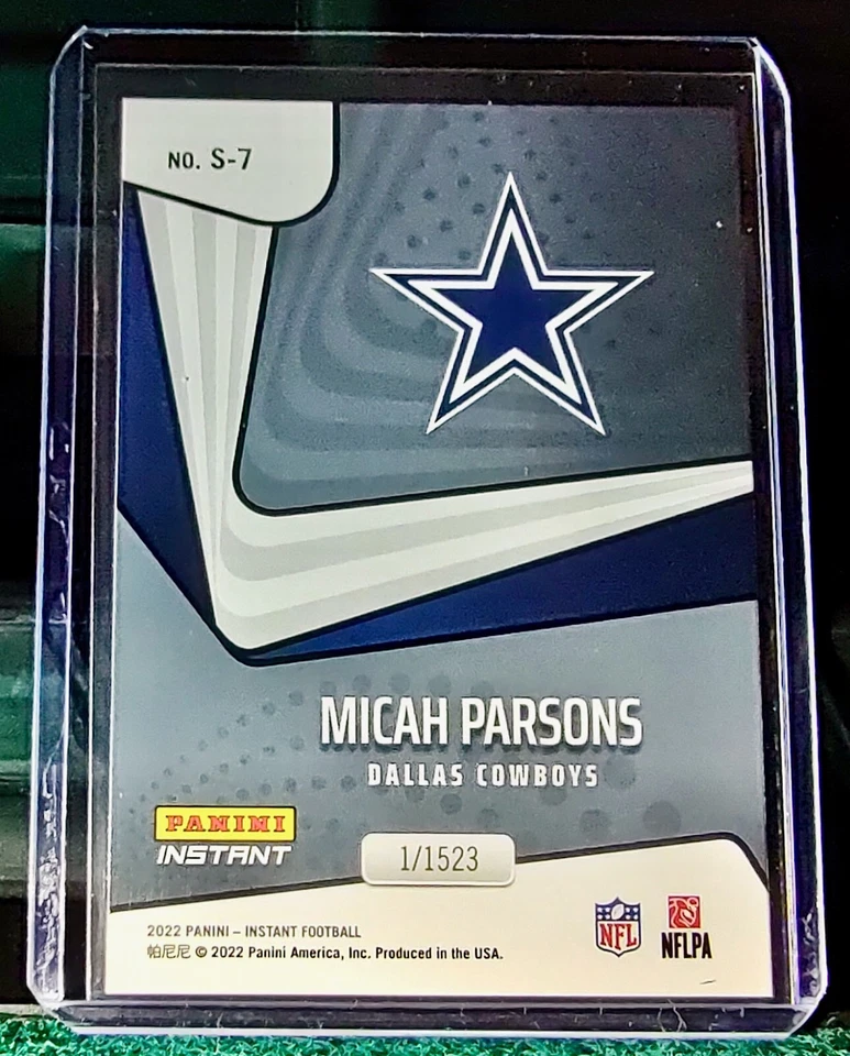 Micah Parsons 2022 Panini NFL Instant Supernova #7 Football Card 1/1523 - Image 2 of 2