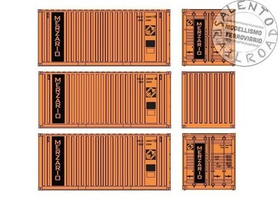 Pirat PI12580MER - 1:87 H0 - 3er Set 20' Container ''Merzario''