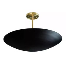 Modern Disc Pendant Light Fixture Brushed brass Finish Dome Ceiling Chandelier
