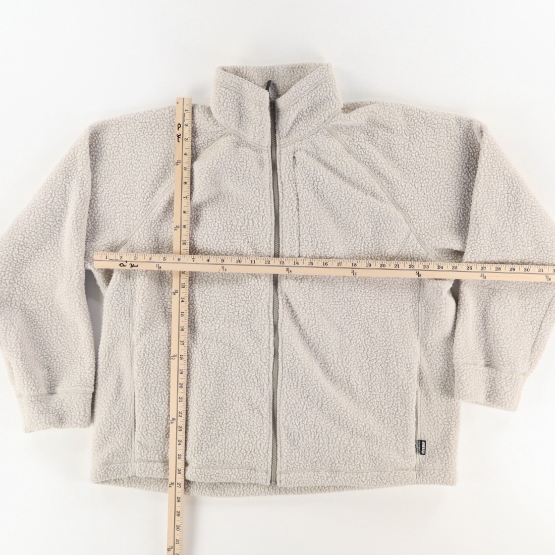 REI Deep Pile Full Zip Solid Mock Jacket Beige Me… - image 3