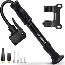 NUWAB Mini Bike Pump with Gauge 10 Inch Portable Hand Bicycle Pump 100PSI Sup...