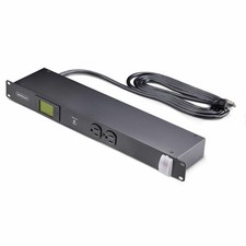 StarTech 8-Outlet Horizontal Rack Mount Metered PDU, 8ft Power Cable
