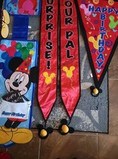 Disney Mickey Mouse Happy Birthday Party Supplies Lot 4 Felt Pennant And More