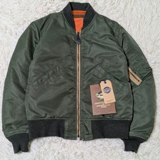 Buzz Rickson's L-2B H-Type Flight Jacket Sage Green Orange Nylon S #EL ACA