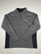 Columbia Pullover Mens Large Gray Fleece Quarter Zip Mock Neck Hiking Top