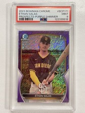 2023 Bowman Chrome Prospects Ethan Salas Purple Shimmer Refractor /250 PSA 9
