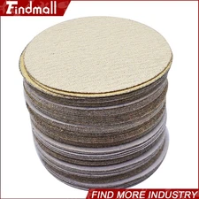 Findmall 100Pack 6 Inch 60-320 Grit NO-Hole Hook Loop Pads Flocking Sanding Disc