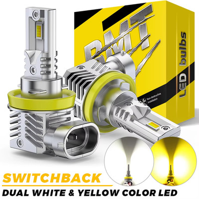 2 Stück Zweifarbig H8 H11 H16JP LED Canbus Nebelscheinwerfer 9005 9006 HB4 9145 H10 LED Nebel