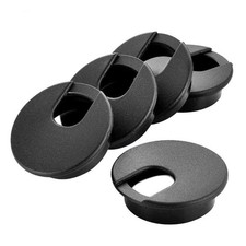 2 Inch Desk Grommet 50mm - 5 Pack Black Plastic Cable Management Kit, Wire ...