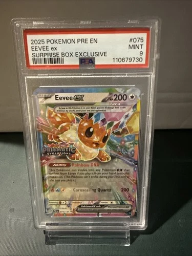 Pokemon Eevee EX Prismatic Evolutions Card 075/131 Surprise Box Exclusive PSA 9