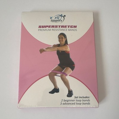 Super Stretch Tech Premium Resistance Bands Set New Sealed Pink