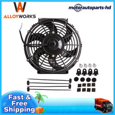 10inch 12v 90w Electric Radiator Cooling Slim Fan Push Pull Mount Kit Usa
