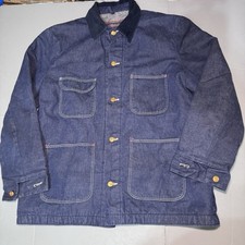 Blue Bell Vintage Denim Jacket 44 1980's Work Wear Chore Blanket Lined Maverick