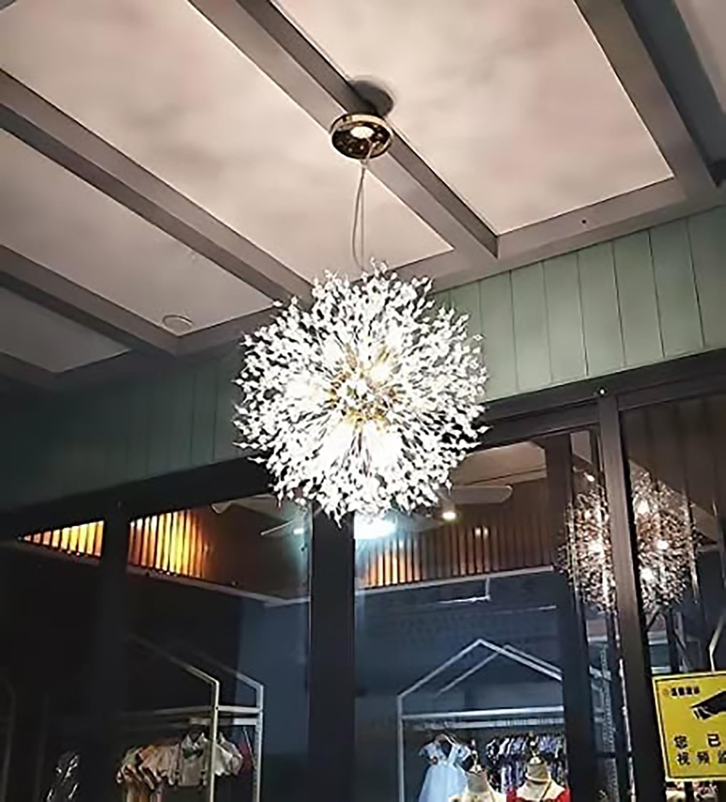 Fu Dikang 12-Light Modern Crystal Gold Chandelier, Fireworks Dandelion Sputni...