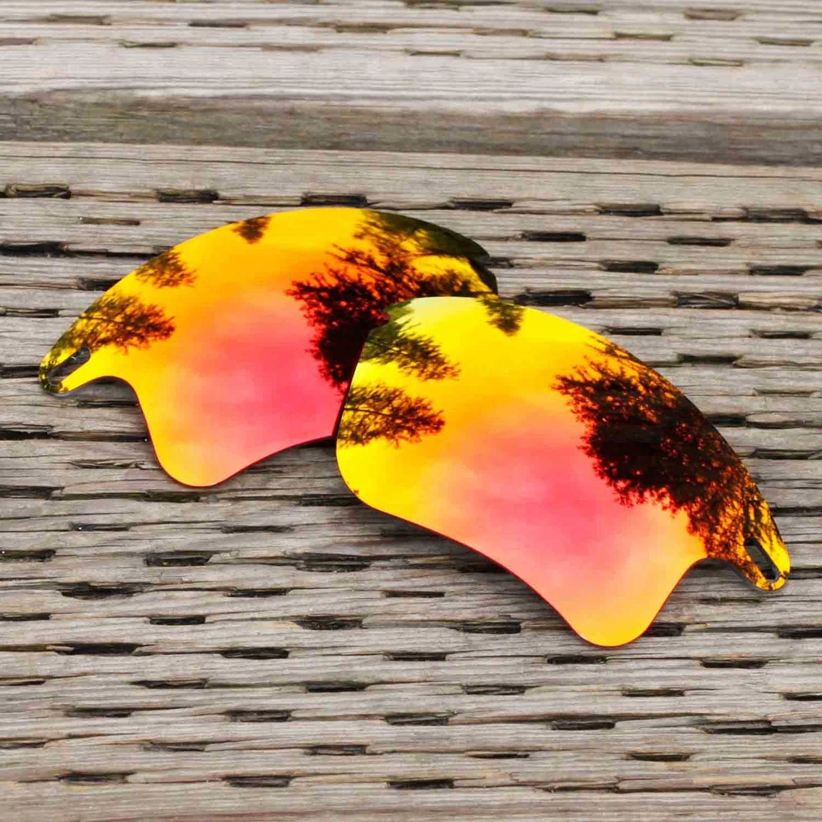 Walleva Mr.Shield Fire Red Polarized Lenses for Oakley Fast Jacket XL OO9156