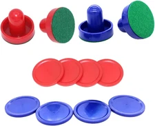 4 Pcs Air Hockey Pushers with 8 Pcs Pucks, Paddles & Goal Handles -  Accessories