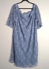 Jessica London Blue Lace Off Shoulder Sheath Dress Size 20W